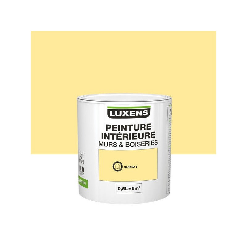 Peinture Mur Et Boiserie Luxens Banana 6 SatinÃ© 0.5 L