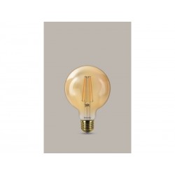 Ampoule décorative led ambré globe 95 mm E27 50 W blanc très chaud