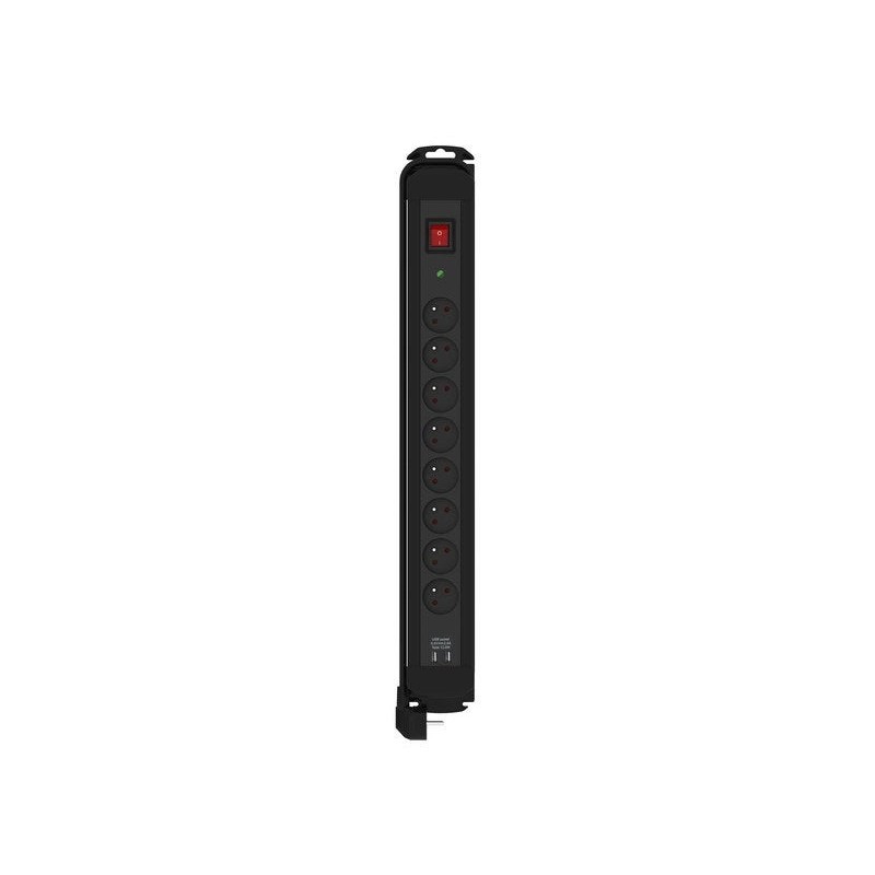 Multiprise Usb Parafoudre 8 Prises Noir Lexman