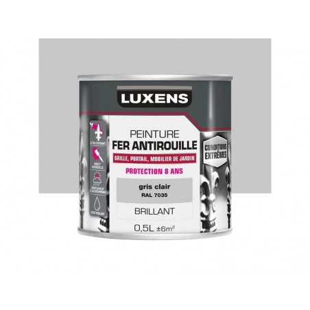 Peinture Fer Extérieur Luxens Gris Clair Glossy 0.5 L -  - meilleure qualité