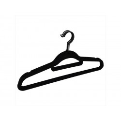 Lot de 4 cintres plastique noir H.23 x l.45 x P.2.4 cm