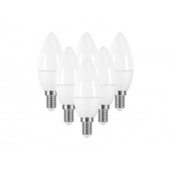 Lot de 6 ampoules led dépoli flamme e14 470 Lm : 40 W blanc chaud LEXMAN