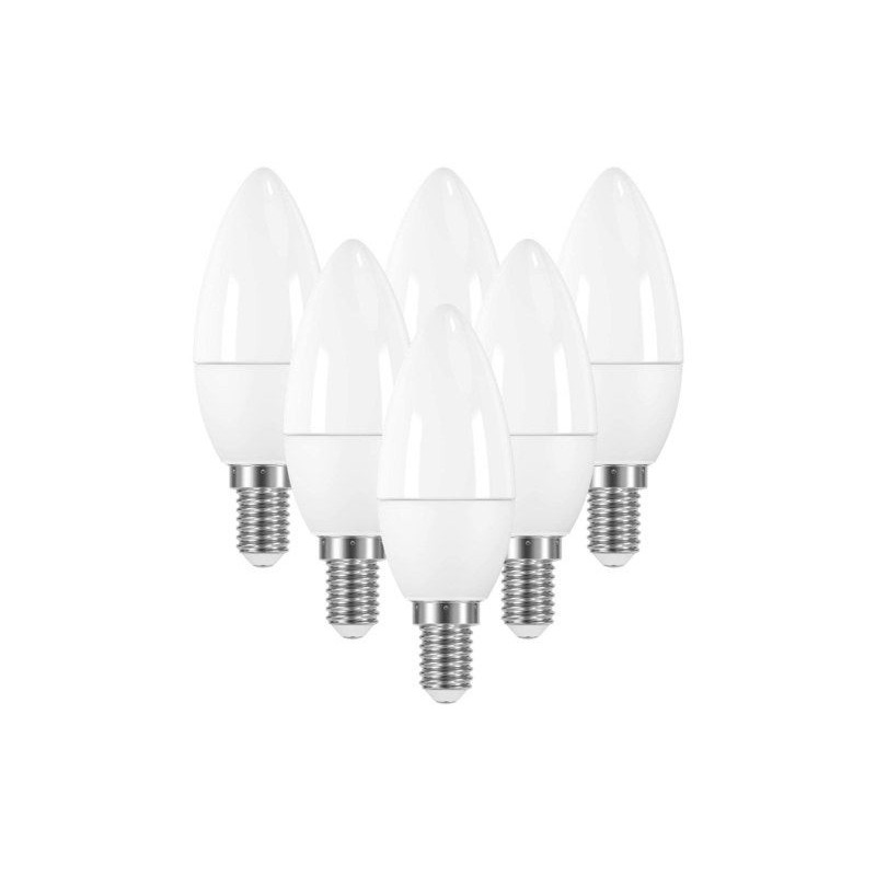 Lot de 6 ampoules led dépoli flamme e14 470 Lm : 40 W blanc chaud LEXMAN