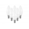 Lot de 6 ampoules led dépoli flamme e14 470 Lm : 40 W blanc chaud LEXMAN