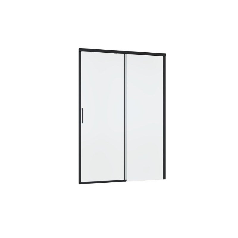 Porte de douche coulissante transparente noir 140 cm remix