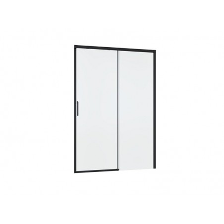 Porte de douche coulissante transparente noir 140 cm remix