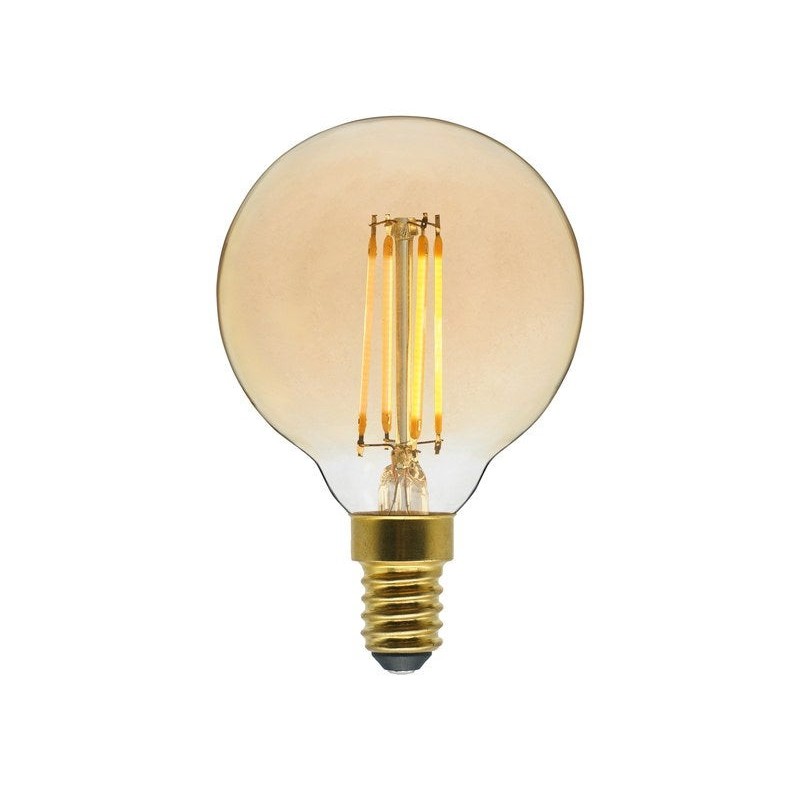 Ampoule décorative led à filament ambré globe 60 mm E14 40 W LEXMAN