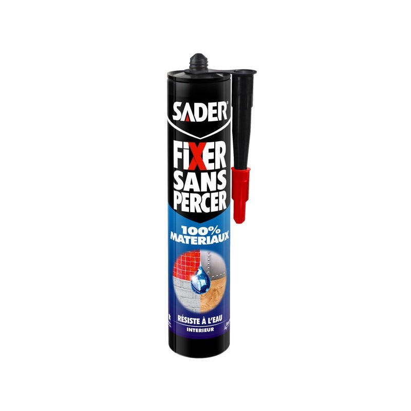Sader fixer sans percer 100% matériaux 290 ml blanc