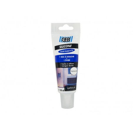Mastic silicone joint tous supports 100 ml GEB