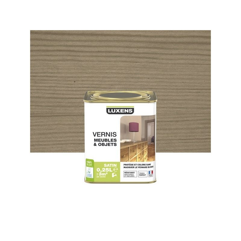 Vernis meuble et objets  Gris Zinc Satiné