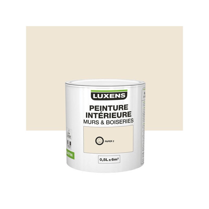 Peinture Mur Et Boiserie Luxens Paper 2 SatinÃ© 0.5 L