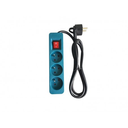 Multiprise Filaire 3 Prises Bleu1.5M Lexman