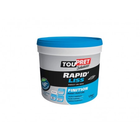 Enduit De Lissage Toupret Rapid Liss 1.5 Kg En Pâte Pour Mur - Plafond Intérieu
