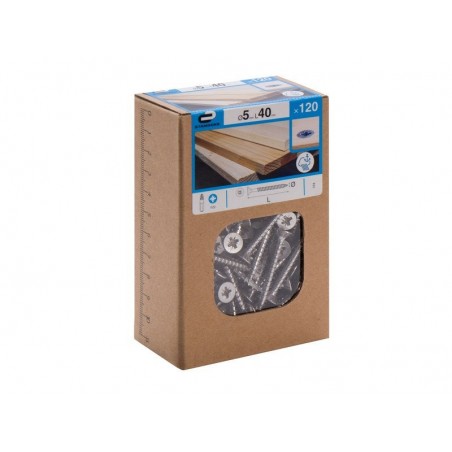 Lot de 120 vis inox tête fraisée Diam.5 Mm X L.40 Mm