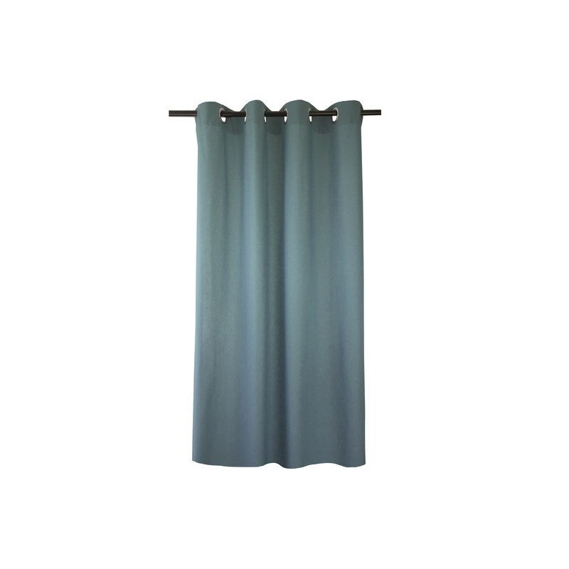 Rideau tamisant coton Sunny vert aqua l.140 x H.280 cm INSPIRE