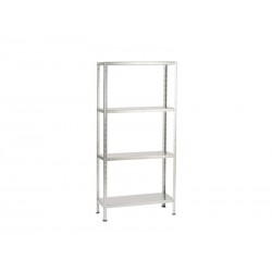 Etagère métal gris galvanisé 4 tablettes L.72.5Xh.145Xp.30