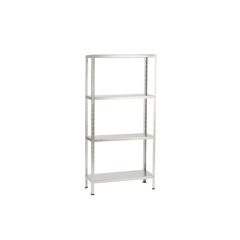 Etagère métal gris galvanisé 4 tablettes L.72.5Xh.145Xp.30