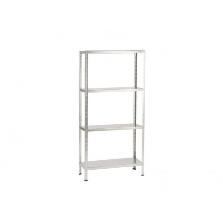 Etagère métal gris galvanisé 4 tablettes L.72.5Xh.145Xp.30