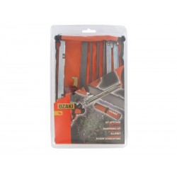 Kit daffûtage : Manche Jauge Porte Lime Curette 4 Limes Rondes Et Plate