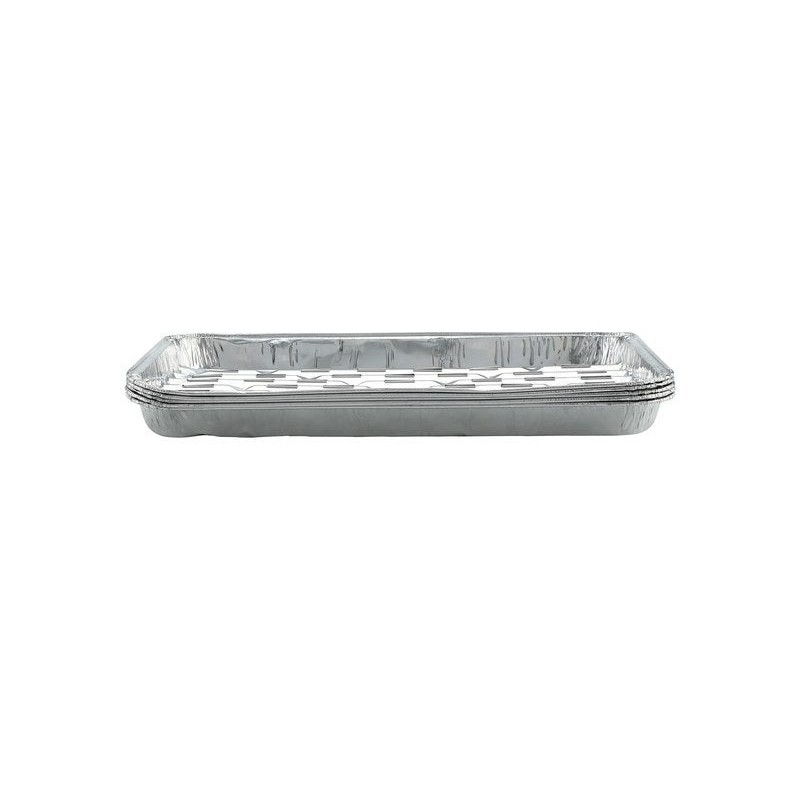 Lot de 5 barquettes en aluminium NATERIAL pour barbecue L.23 x l.4 x H.34 cm