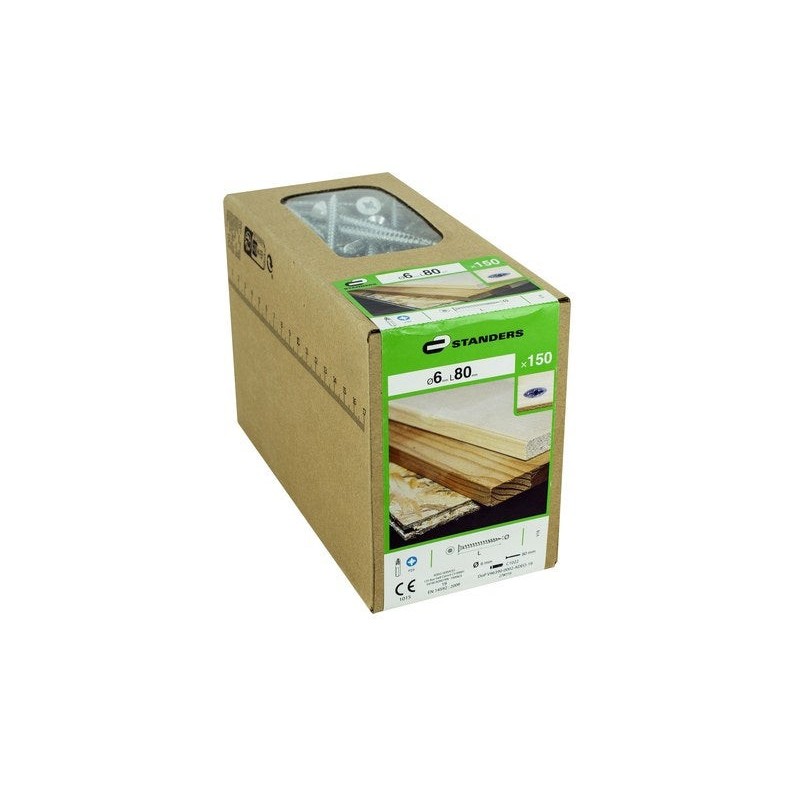 Lot de 150 Vis Acier T?te Frais?e Standers Diam.6 Mm X L.80 Mm