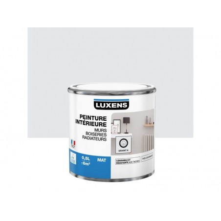 Peinture mur boiserie radiateur Intérieure LUXENS granit 6 mat 0.5 l