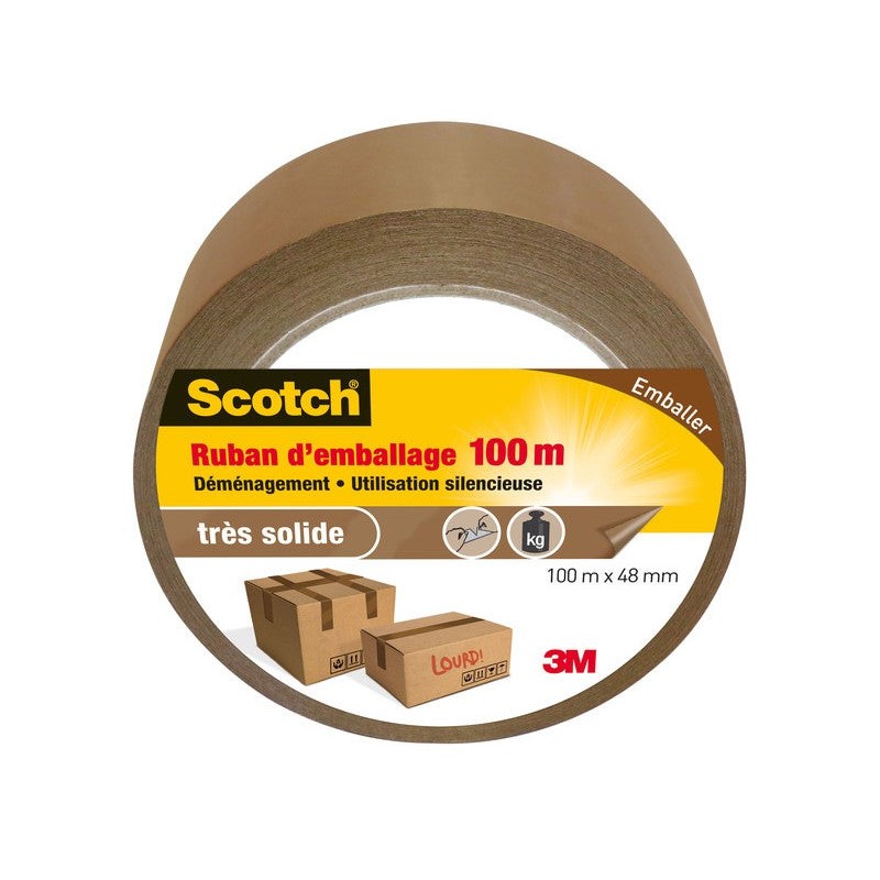 Adhésif Scotch Emballage Une Face Multiusage L.100 M X L.48 Mm
