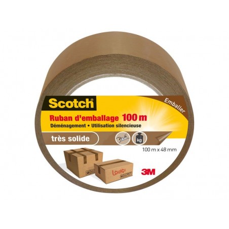 Adhésif Scotch Emballage Une Face Multiusage L.100 M X L.48 Mm