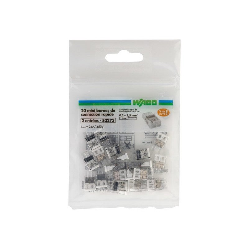 Lot de 20 minibornes automatiques 25 mm² pour rigide