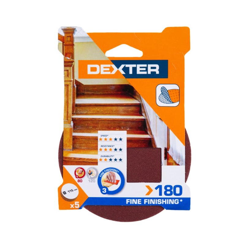 Abrasif perceuse-meuleuse diamètre 115 grain 180 Lot de 5