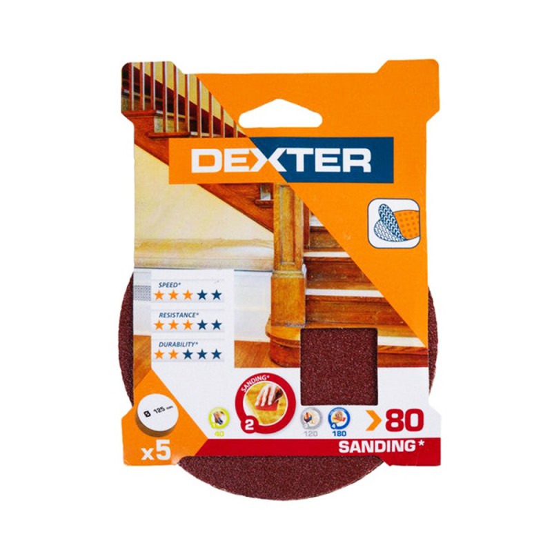 Abrasif perceuse-meuleuse diamètre 125 grain 80 Lot de 5