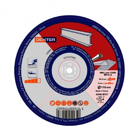 Disque métal acier acier 115x6x222