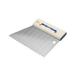 Couteau colle carrelage18cm lame acier manche bois dent triangle