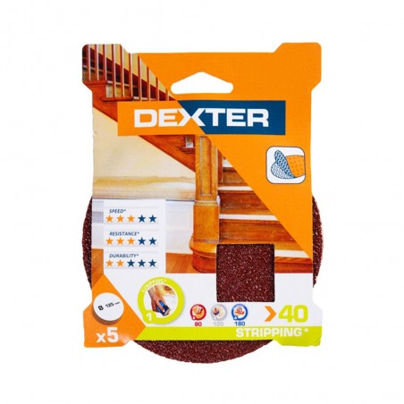 Abrasif perceuse-meuleuse diamètre 125 grain 40 Lot de 5