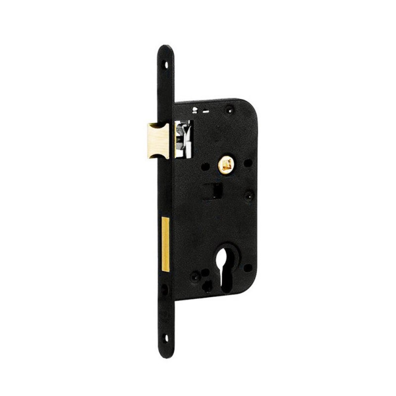 Serrure encastrer sans cylindre 50 bout rond noirblister