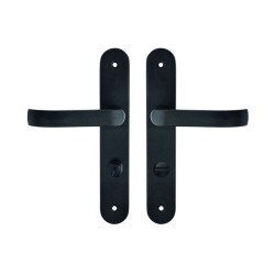 Poignée de porte Lena fer noir condamnation sous sachet de 2 pièces