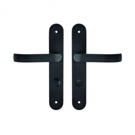 Poignée de porte Lena fer noir condamnation sous sachet de 2 pièces