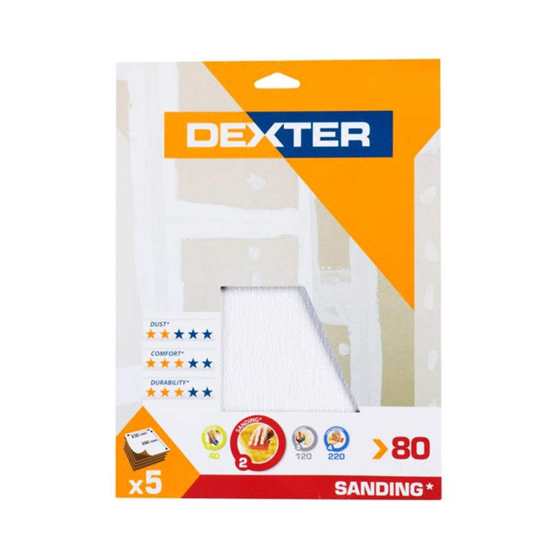 Abrasif main platre 230x280 grain 80 Lot de 5