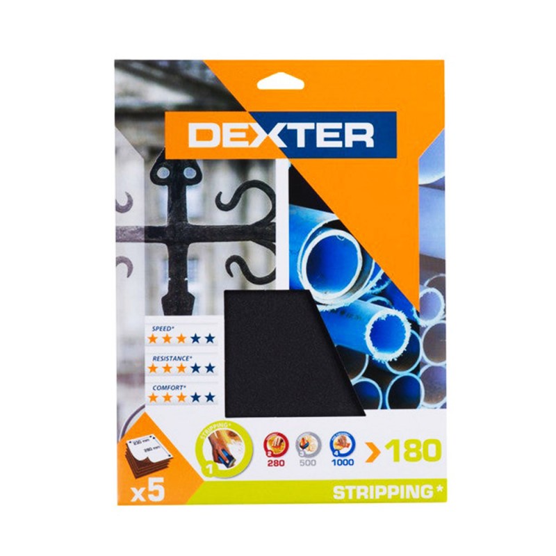 Abrasif main métal 230x280 grain 180 Lot de 5