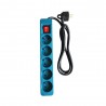 Bloc 5 prises interrupteur 1.5mbleu
