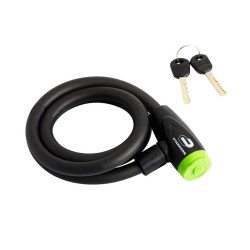 Câble antivol 12mm 1m20 acier PVC + 2 cles