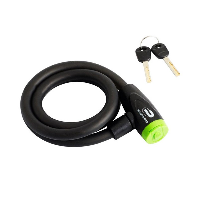 Câble antivol 12mm 1m20 acier PVC + 2 cles