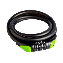 Câble antivol combinaison 12mm 1m20 acier PVC 4 codes