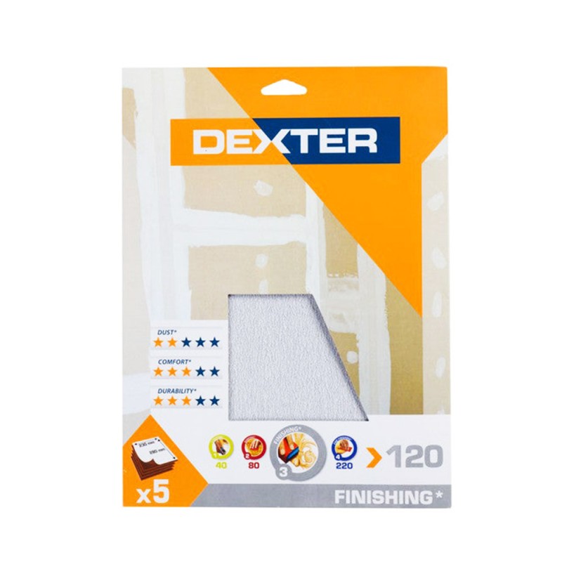 Abrasif main platre 230x280 grain 120 Lot de 5