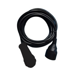 Rallonge domestique h05vvf 3g15 mm2 16a 6m fiche plate noire