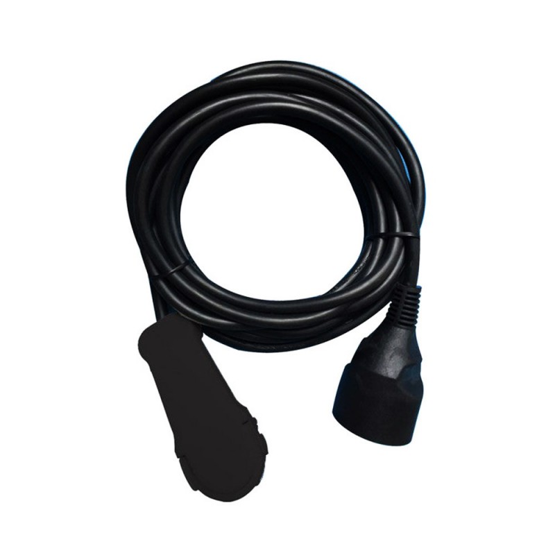Rallonge domestique h05vvf 3g15 mm2 16a 6m fiche plate noire