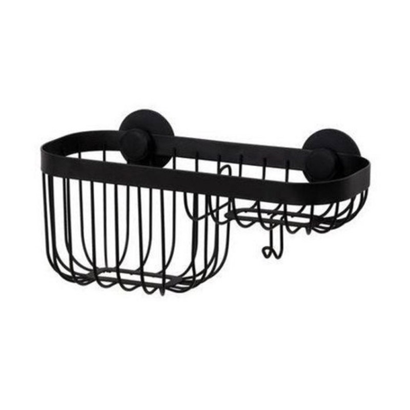 Panier de douche neo noir combine ventouse ou à visser