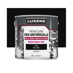 Peinture fer extérieur noir satine 2l -  - meilleure qualité