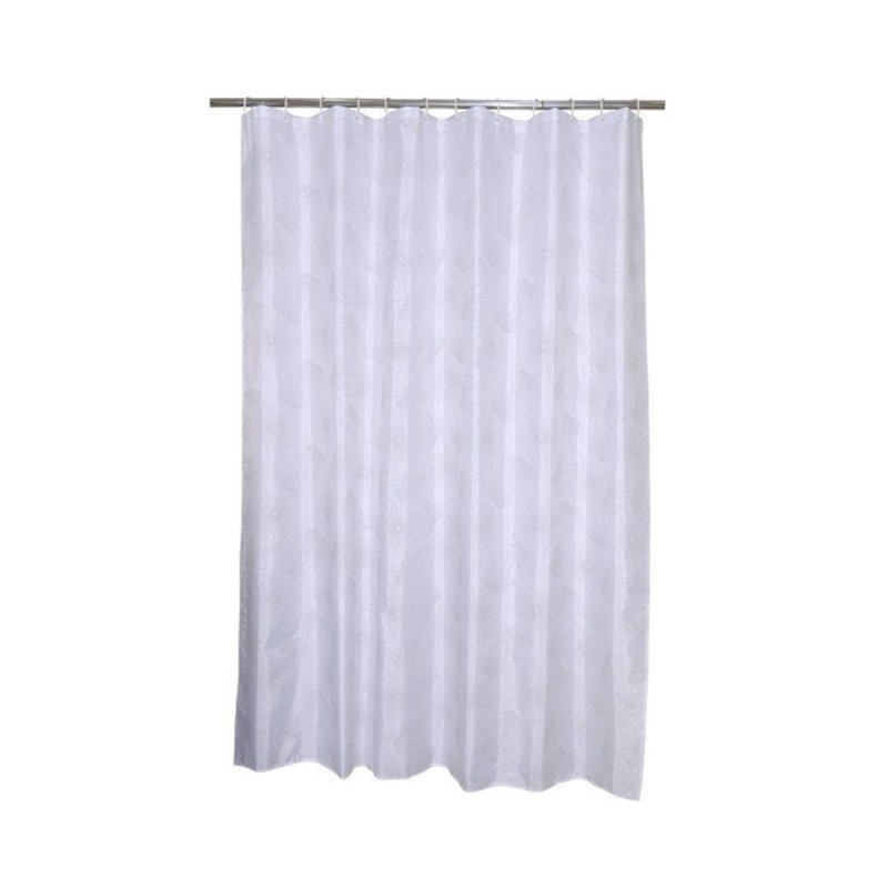 Rideau de douche élégant 180x200cm textile blanc -  - meilleure qualité
