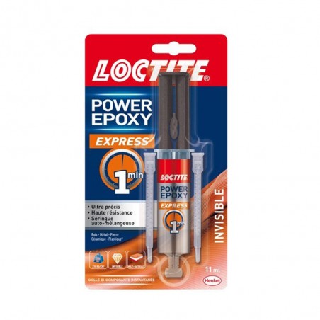 Colle époxy express 1 min invisible seringue 11ml loctite -  - meilleure qualité